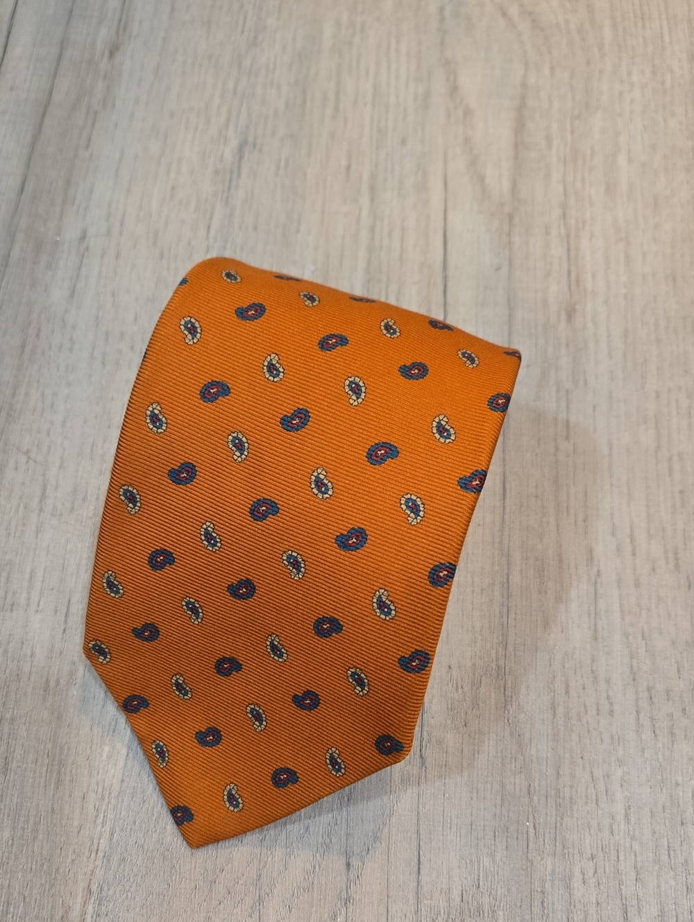 Brooks Brothers Orange Paisley Silk Tie NWT!
